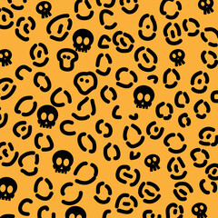 Vector Illustration Skleton Leopard Pattern Suitable for use design tumbler, mugs, pillow etc