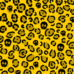 Vector Illustration Skleton Leopard Pattern Suitable for use design tumbler, mugs, pillow etc