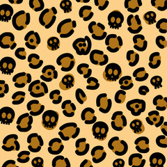 Vector Illustration Skleton Leopard Pattern Suitable for use design tumbler, mugs, pillow etc