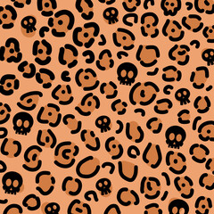 Vector Illustration Skleton Leopard Pattern Suitable for use design tumbler, mugs, pillow etc