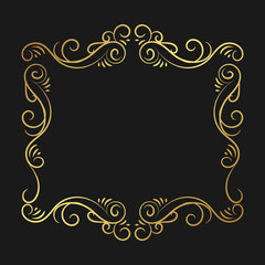 Elegant background with decorative gold frame. -  Vector.