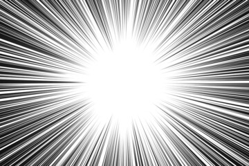 集中線モノクロ背景4/6