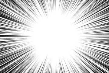 集中線モノクロ背景5/6