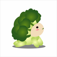 Cute broccoli mascot cartoon vector illustration yoga pose