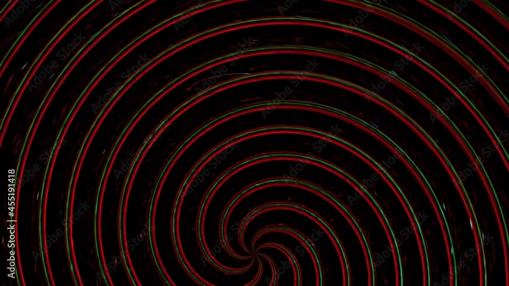 Poster moving hypnotic spiral. seamless psychedelic spiral and slow rotation. black background animation