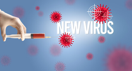 Doctor's hand in a white glove holding syringe