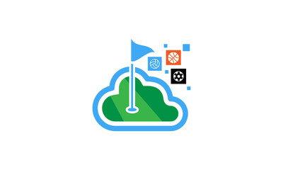 sport cloud news icons logo template