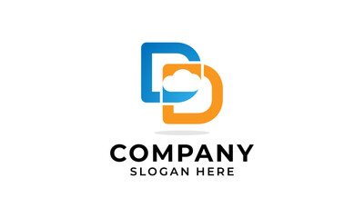 DD Cloud Abstract Logo initial DD Letter Icon company Design Vector.svg