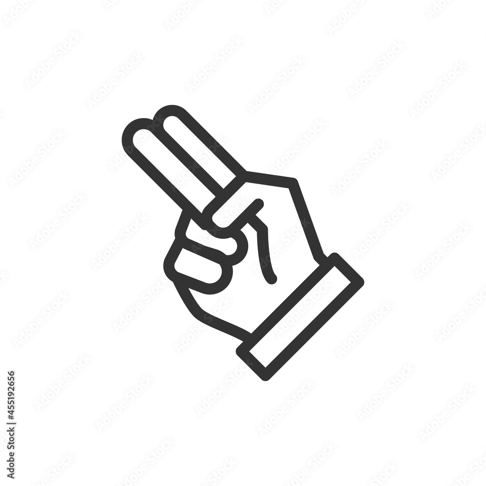 Poster Finger line icon.