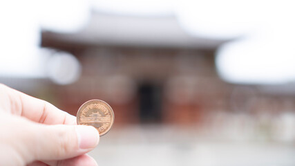 coins in hand
