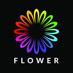 Colorful flower concept, flowers flat color. Very suitable in various purposes apps, websites, symbol, logo, icon and many more.