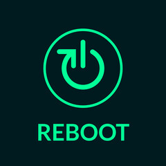 Reboot logo with power button symbol