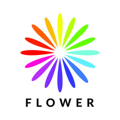 Colorful flower concept, flowers flat color. Very suitable in various purposes apps, websites, symbol, logo, icon and many more.