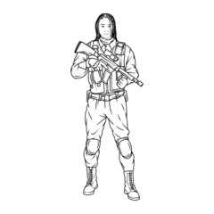 police troppers soldier line drawing