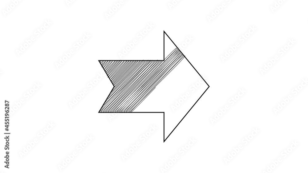 Poster black line arrow icon isolated on white background. direction arrowhead symbol. navigation pointer s