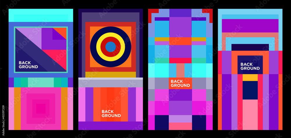 Poster vector colorful abstract geometric and liquid background