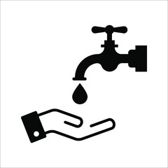 Wash your hands mandatory icon flat. Vector illustration on white background. color editable