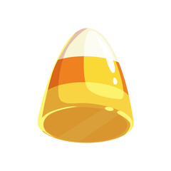 Candy of jelly or marmalade with white chocolate topping isolated food dessert realistic icon. Vector confectionery food snack, chewing gum confection, Halloween trick or treat three color gummy