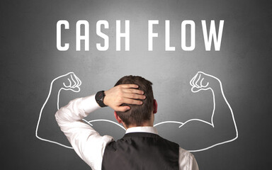 Rear view of a businessman, powerfull business concept