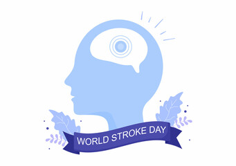 World Stroke Day Vector illustration Commemorated Every October 29 with a Flat Design Style Brain Image and Maintain Health for Background, Poster, Brochure