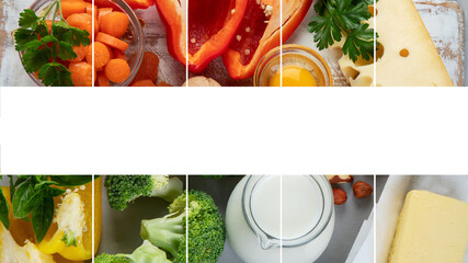 Collage of Food high in vitamin A.