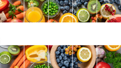 Collage of Food high in vitamin C.