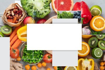 Collage of Food high in vitamin C.