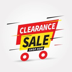 Stock clearance sale and special offer banner design, Vector illustration.
