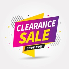 Stock clearance sale and special offer banner design, Vector illustration.