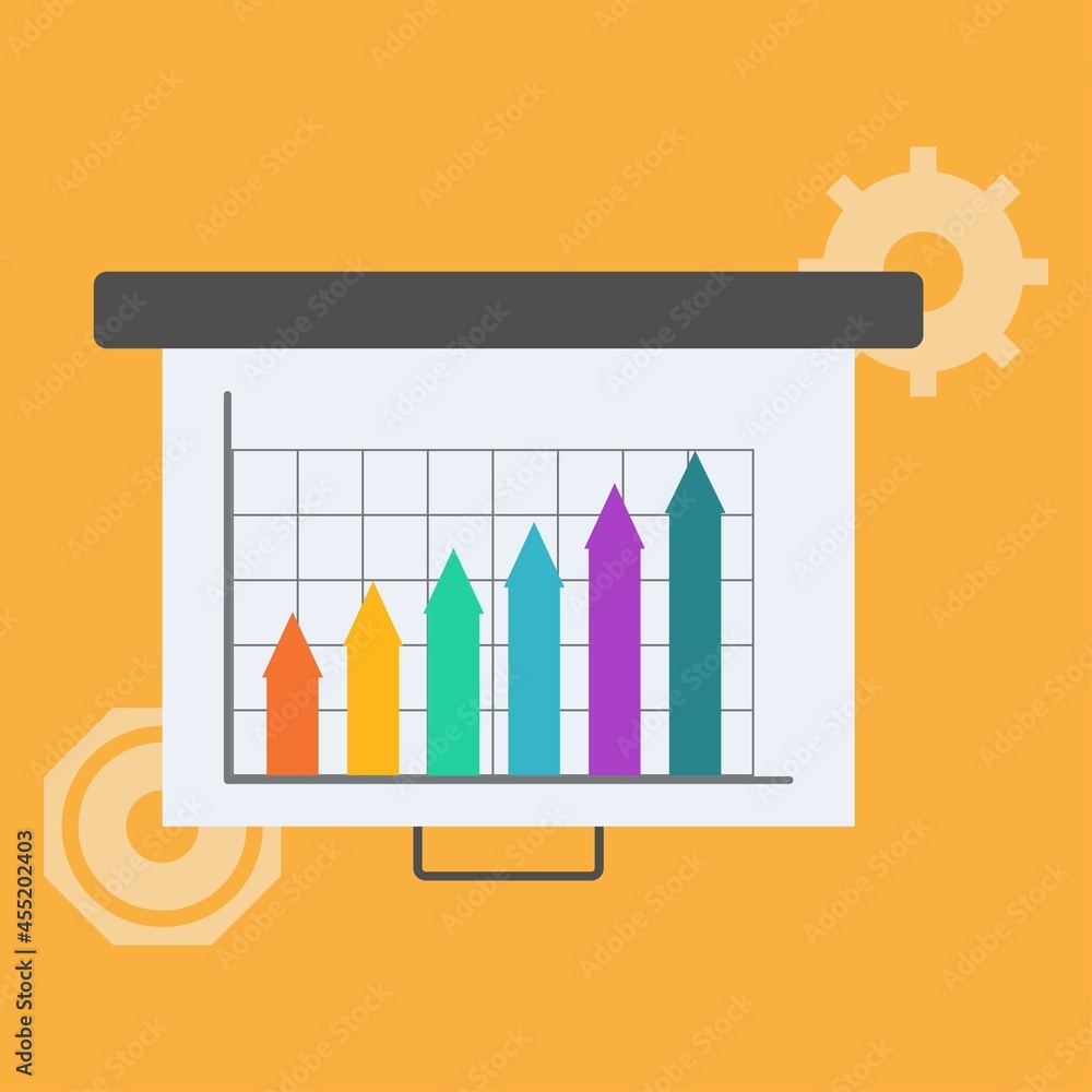 Poster design showing data, infographics visualizations, and information of the business. vector design of 