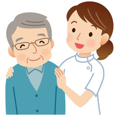 高齢者に寄り添う看護師　医療　介護