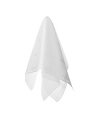 New handkerchief isolated on white. Stylish accessory - obrazy, fototapety, plakaty