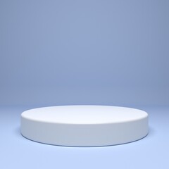 Circular podium on blue background, 3d illustration