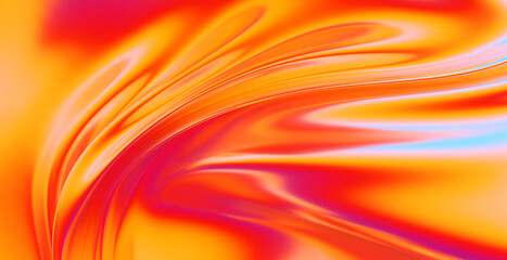 Cloth fabric gradient waves abstract background. Iridescent chrome wavy surface. Liquid surface, ripples, reflections. 3d render illustration.