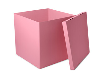 Pink gift box with cap isolated on white