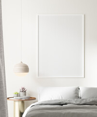 Interior Poster Frame Mockup with Modern Furniture Decoration - 3d Illustration, 3d Render