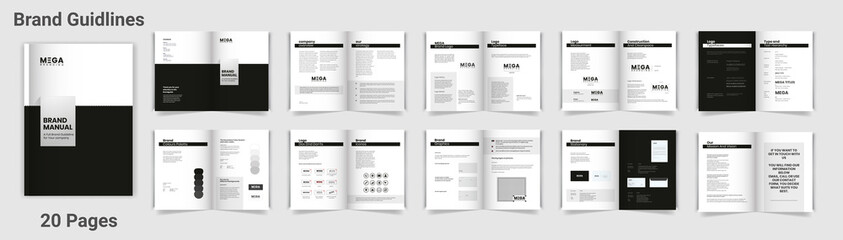 Brand Guidelines template Brand Guideline Brand Manual Template Brand Style Guidelines Branding guideline	