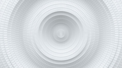 Naklejka premium White circles with ripple effect 3D render