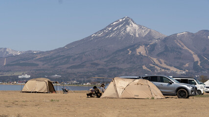 camping in the mountains