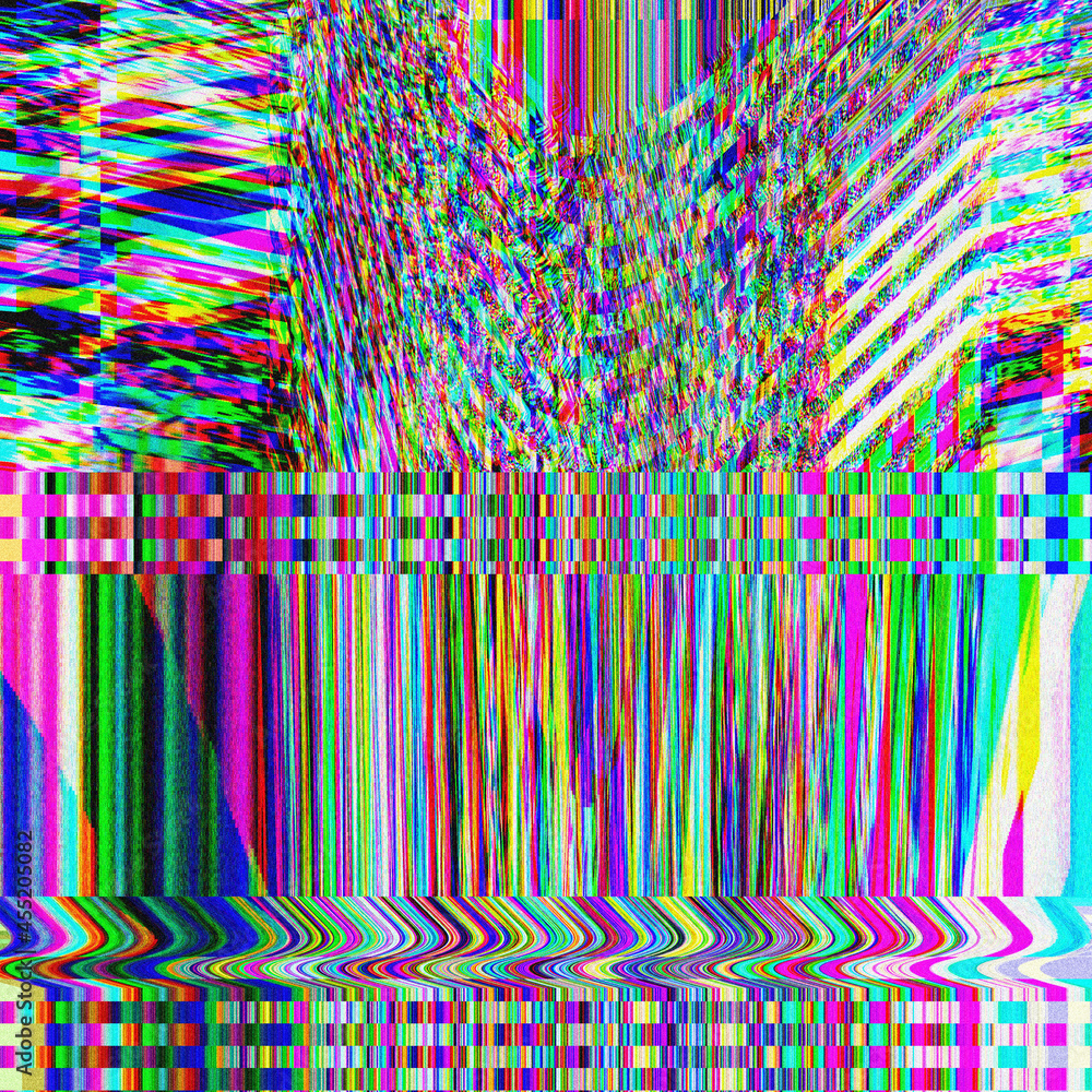 Poster tv glitch psychedelic photo background old vhs screen error digital pixel noise abstract design comp