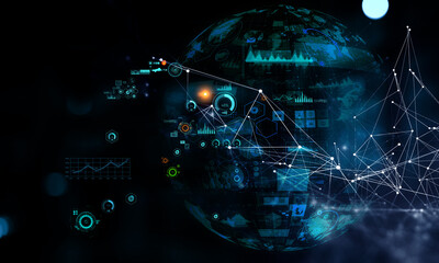 Global financial markets concept. . Mixed media