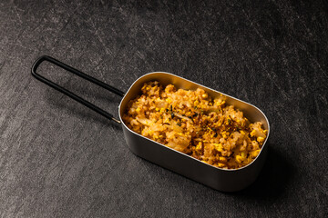 カレーピラフ　Photo of homemade curry pilaf
