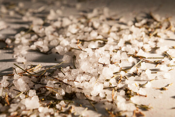 bath salt with aromatic herbs, spa salt, beauty and skin and body care