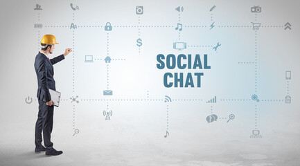 Engineer working on a new social media