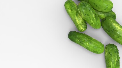gmo food. illustration of cucumbers with gmo sign