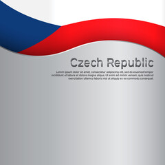 Cover, banner in state colors of czech republic. Czech Republic abstract wavy flag. Creative metal background for patriotic holiday card design. National Poster. Vector design