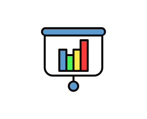 Presentation  flat icon. Thin line signs for design logo, visit card, etc. Single high-quality outline symbol for web design or mobile app. Presentation  outline pictogram.