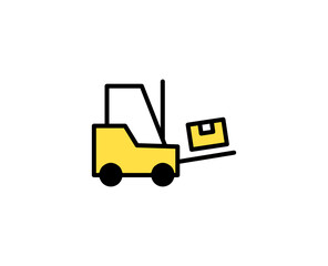 Forklift line icon. Vector symbol in trendy flat style on white background. Commerce sing for design.