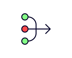 Diversification line icon. Vector symbol in trendy flat style on white background. Commerce sing for design.