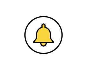 Bell line icon. High quality outline symbol for web design or mobile app. Thin line sign for design logo. Color outline pictogram on white background